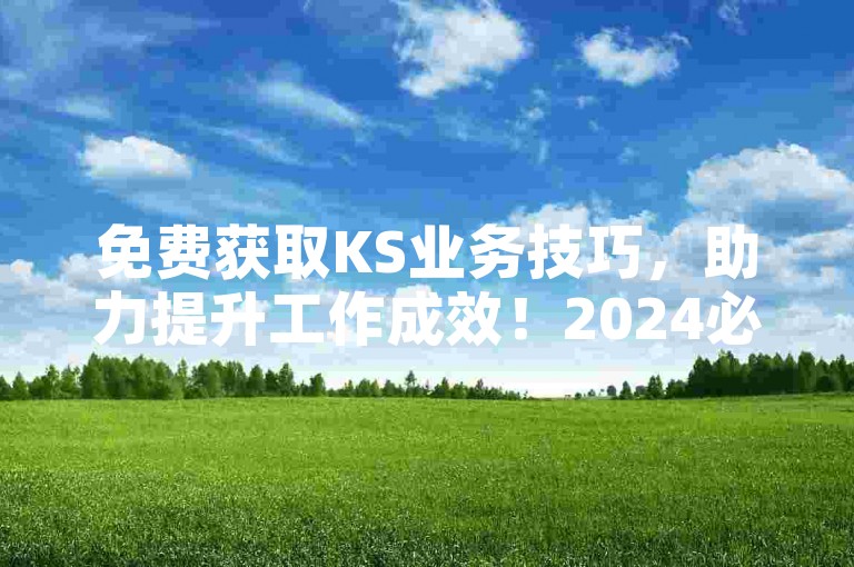 免费获取KS业务技巧，助力提升工作成效！2024必学