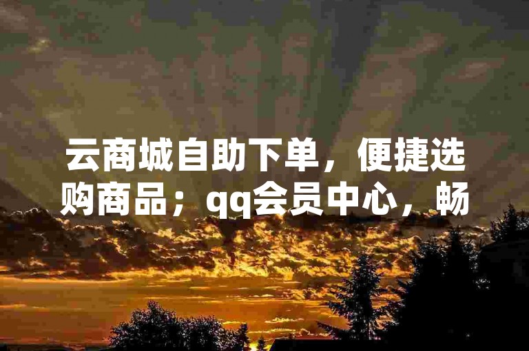云商城自助下单，便捷选购商品；qq会员中心，畅享专属权益。