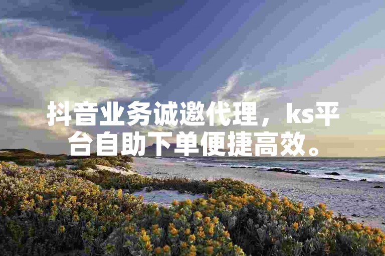 抖音业务诚邀代理，ks平台自助下单便捷高效。