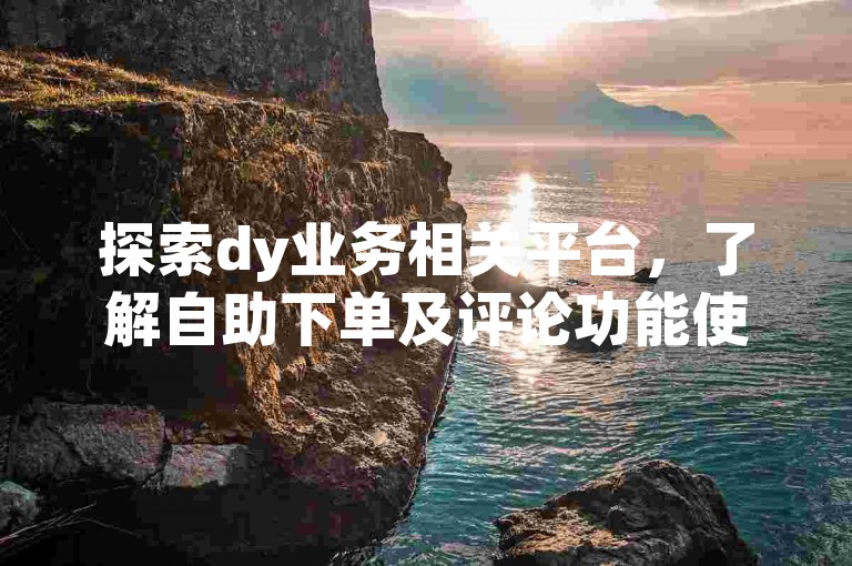 探索dy业务相关平台，了解自助下单及评论功能使用方法。