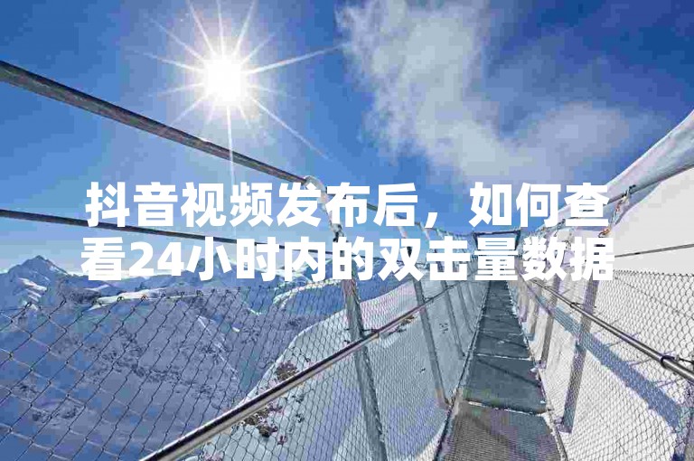 抖音视频发布后，如何查看24小时内的双击量数据？