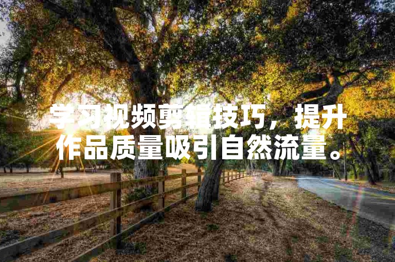 学习视频剪辑技巧，提升作品质量吸引自然流量。