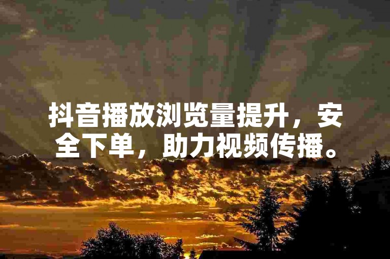 抖音播放浏览量提升，安全下单，助力视频传播。