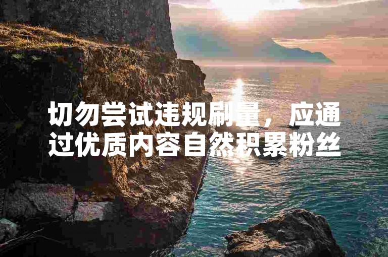 切勿尝试违规刷量，应通过优质内容自然积累粉丝与互动。