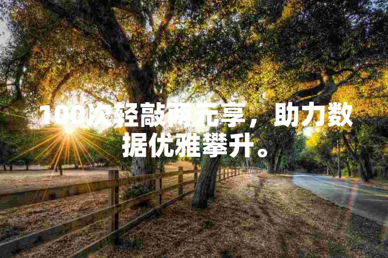 100次轻敲两元享，助力数据优雅攀升。