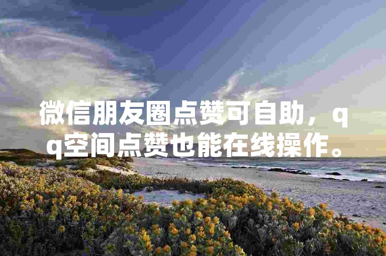 微信朋友圈点赞可自助，qq空间点赞也能在线操作。
