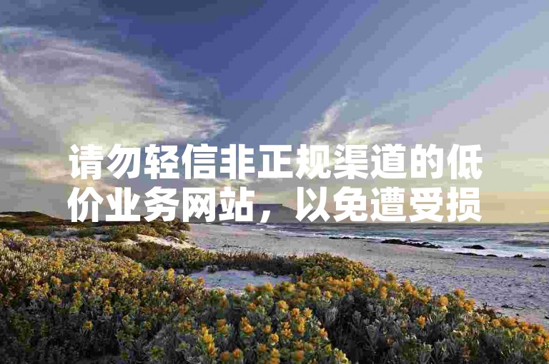 请勿轻信非正规渠道的低价业务网站，以免遭受损失。