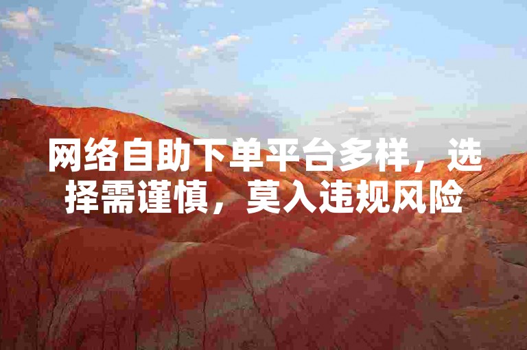 网络自助下单平台多样，选择需谨慎，莫入违规风险区。