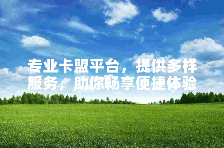 专业卡盟平台，提供多样服务，助你畅享便捷体验。