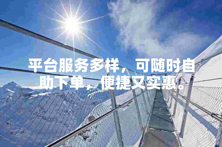 平台服务多样，可随时自助下单，便捷又实惠。