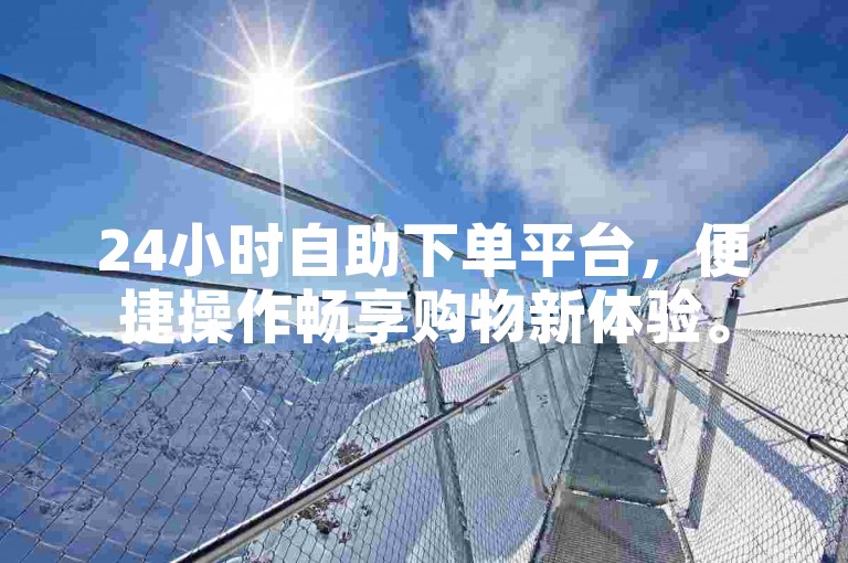 24小时自助下单平台，便捷操作畅享购物新体验。