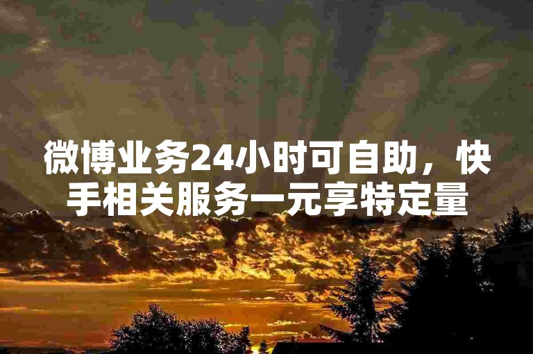 微博业务24小时可自助，快手相关服务一元享特定量