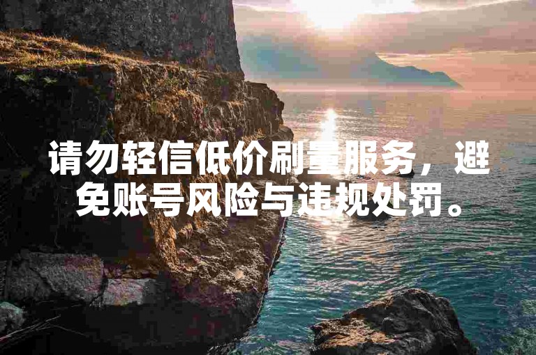 请勿轻信低价刷量服务，避免账号风险与违规处罚。