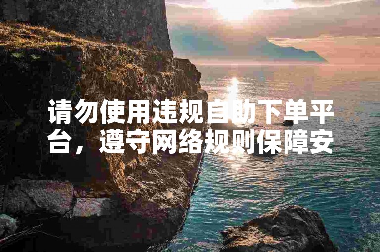 请勿使用违规自助下单平台，遵守网络规则保障安全。