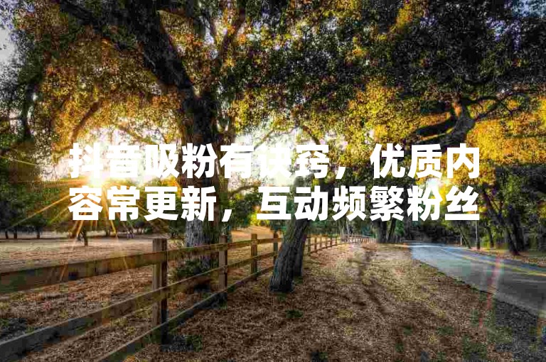 抖音吸粉有诀窍，优质内容常更新，互动频繁粉丝增。