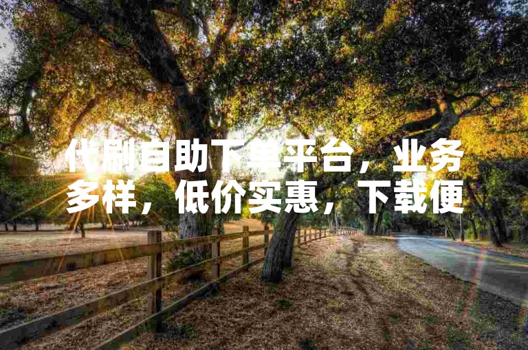 代刷自助下单平台，业务多样，低价实惠，下载便捷。