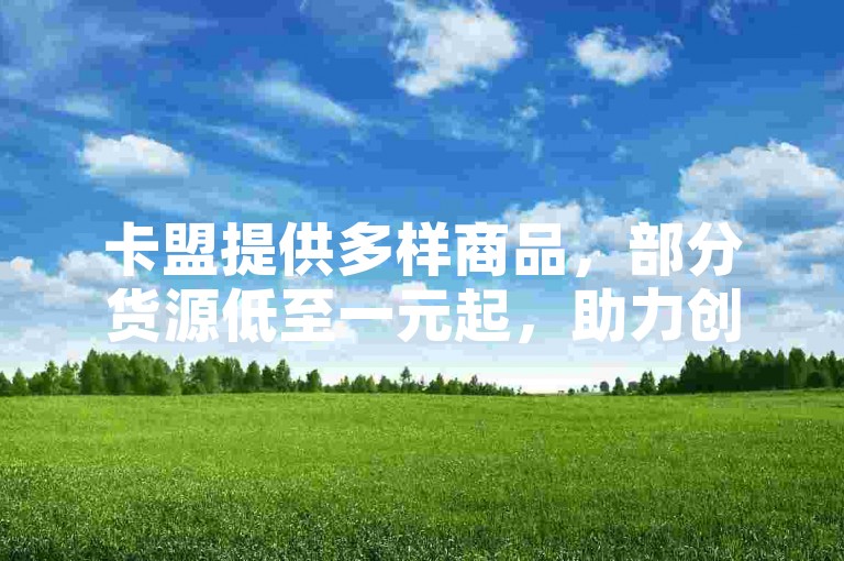 卡盟提供多样商品，部分货源低至一元起，助力创业。